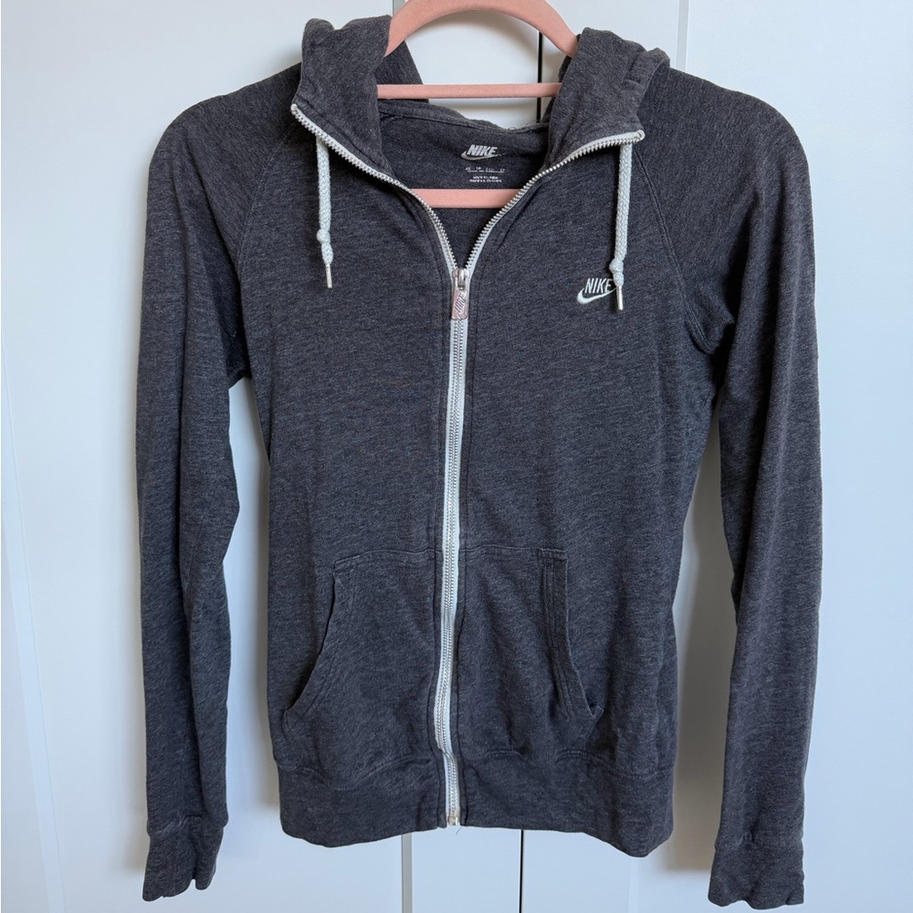 Nike Fitted Charcoal Full-Zip Hoodie